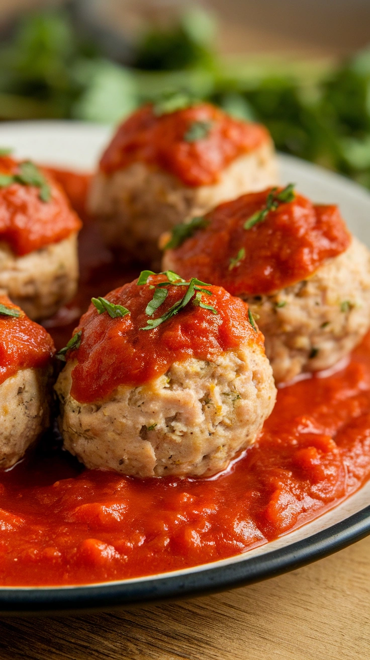 Baked Turkey Meatballs with Marinara