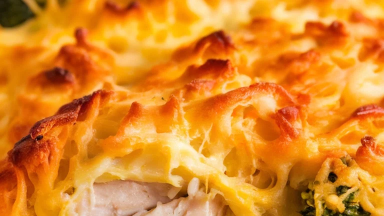 Cheesy Broccoli and Chicken Rice Casserole - Featured