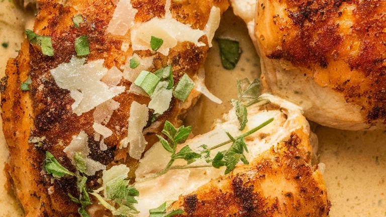 Creamy Garlic Parmesan Chicken and Rice - Featured