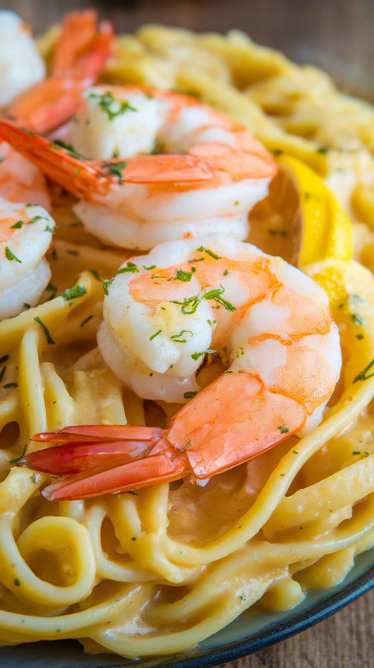 Lemon Garlic Shrimp Pasta