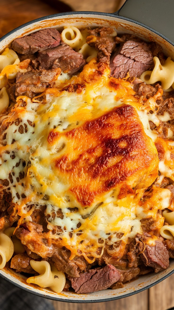 One-Pot Cheesy Beef Pasta