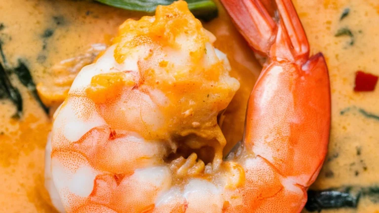 One Pot Coconut Curry Shrimp with Spinach - Featured