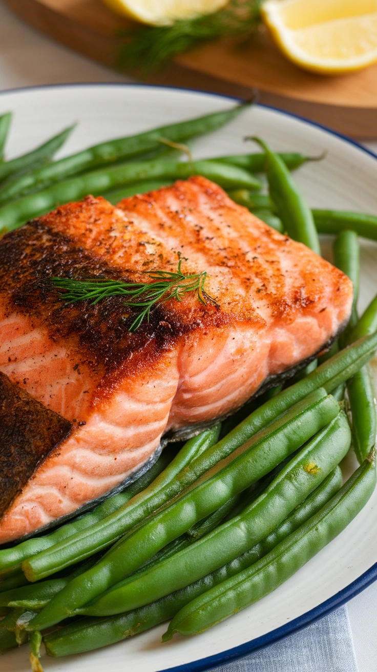 Pan-Seared Salmon with Green Beans
