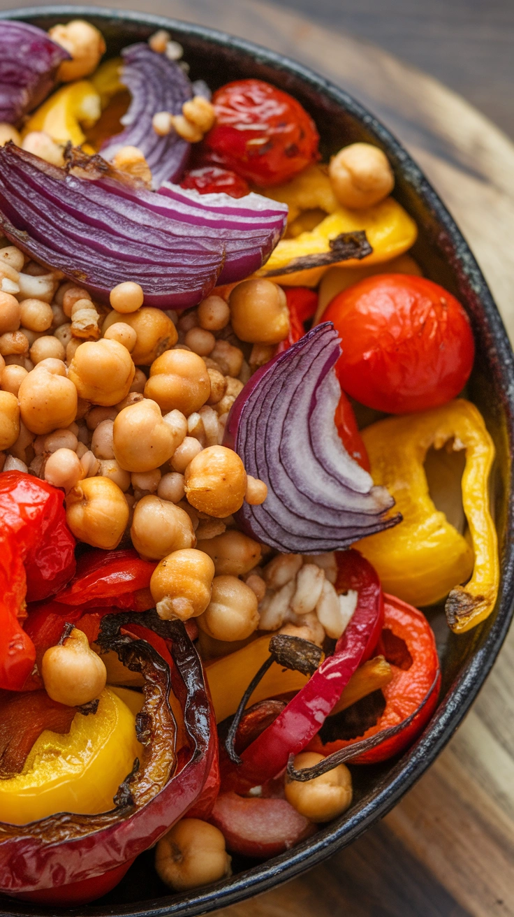 Roasted Vegetable and Chickpea Grain Bowl