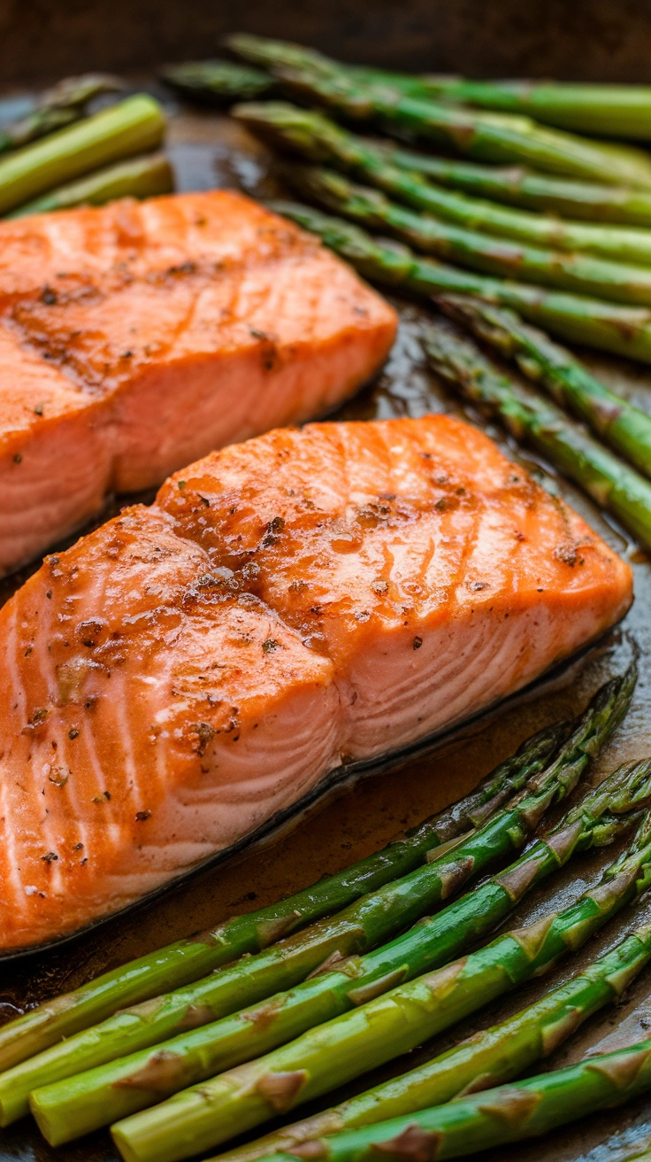 Sheet Pan Maple Glazed Salmon with Asparagus