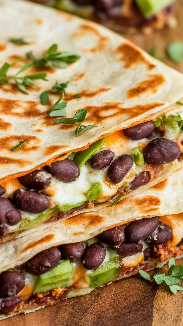 Vegetarian Black Bean Quesadillas