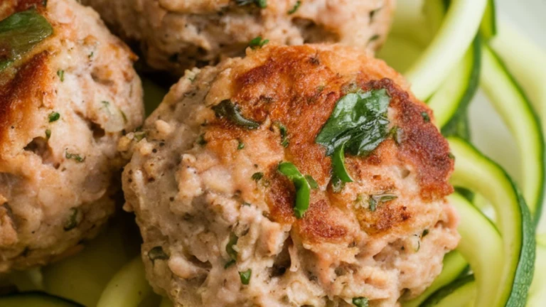 Zucchini Noodles with Turkey Meatballs - Featured