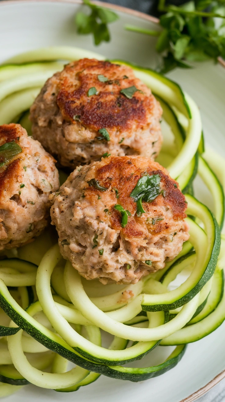 Zucchini Noodles with Turkey Meatballs