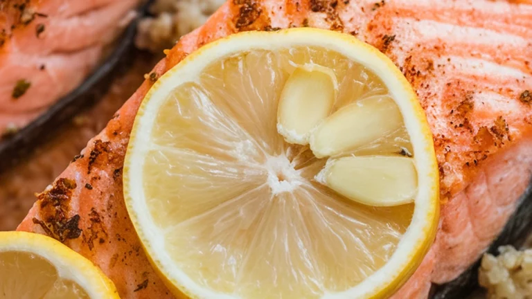 Baked Lemon Garlic Salmon with Quinoa - Featured