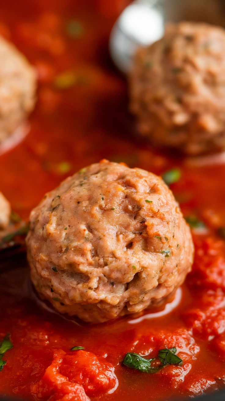 Baked Turkey Meatballs in Marinara