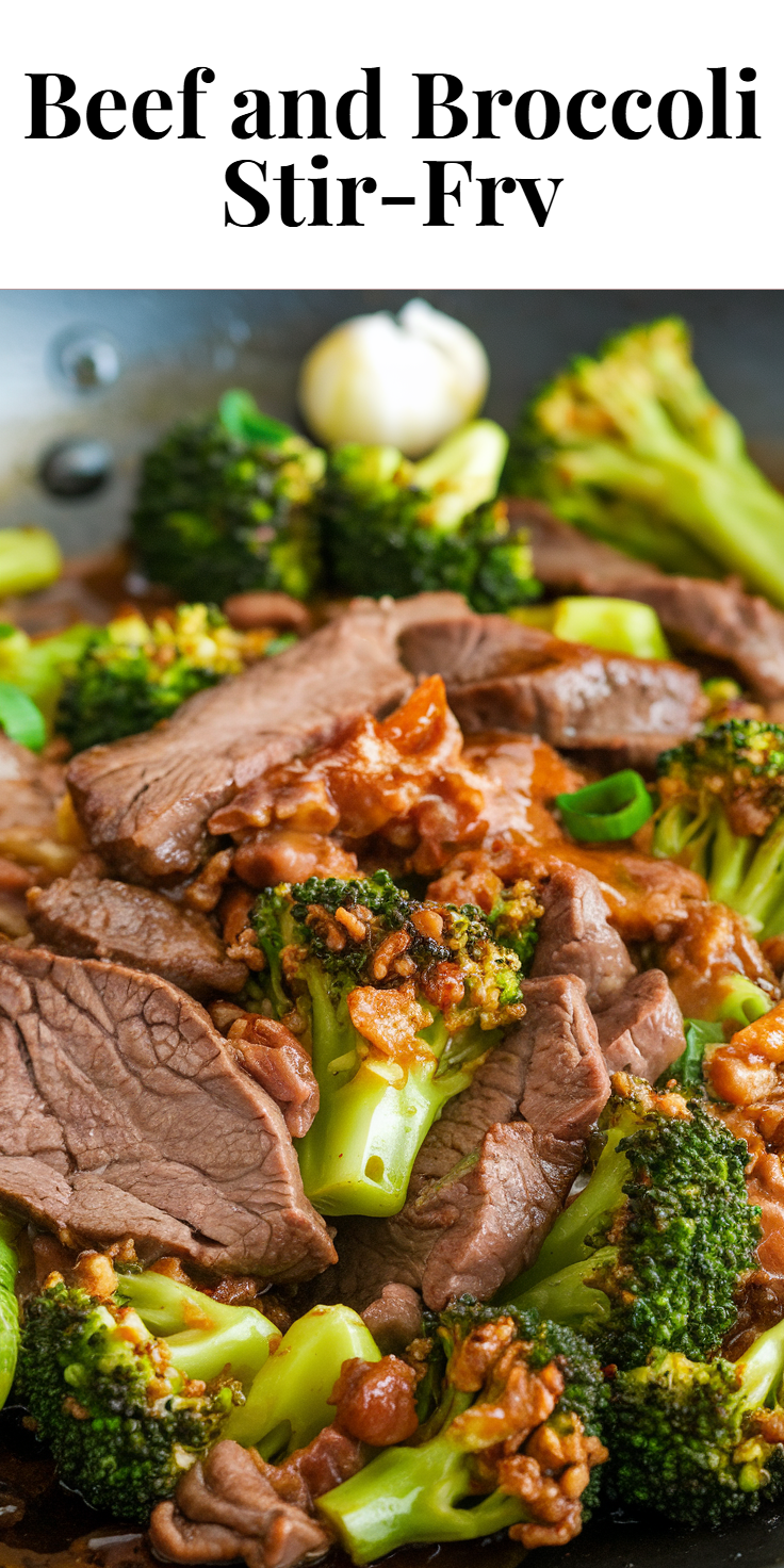 Pinterest Pin for Beef and Broccoli Stir-Fry