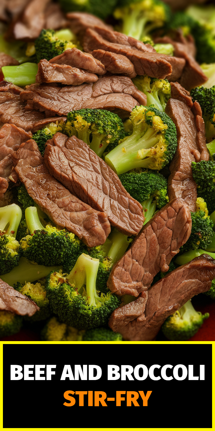 Pinterest Pin for Beef and Broccoli Stir-Fry