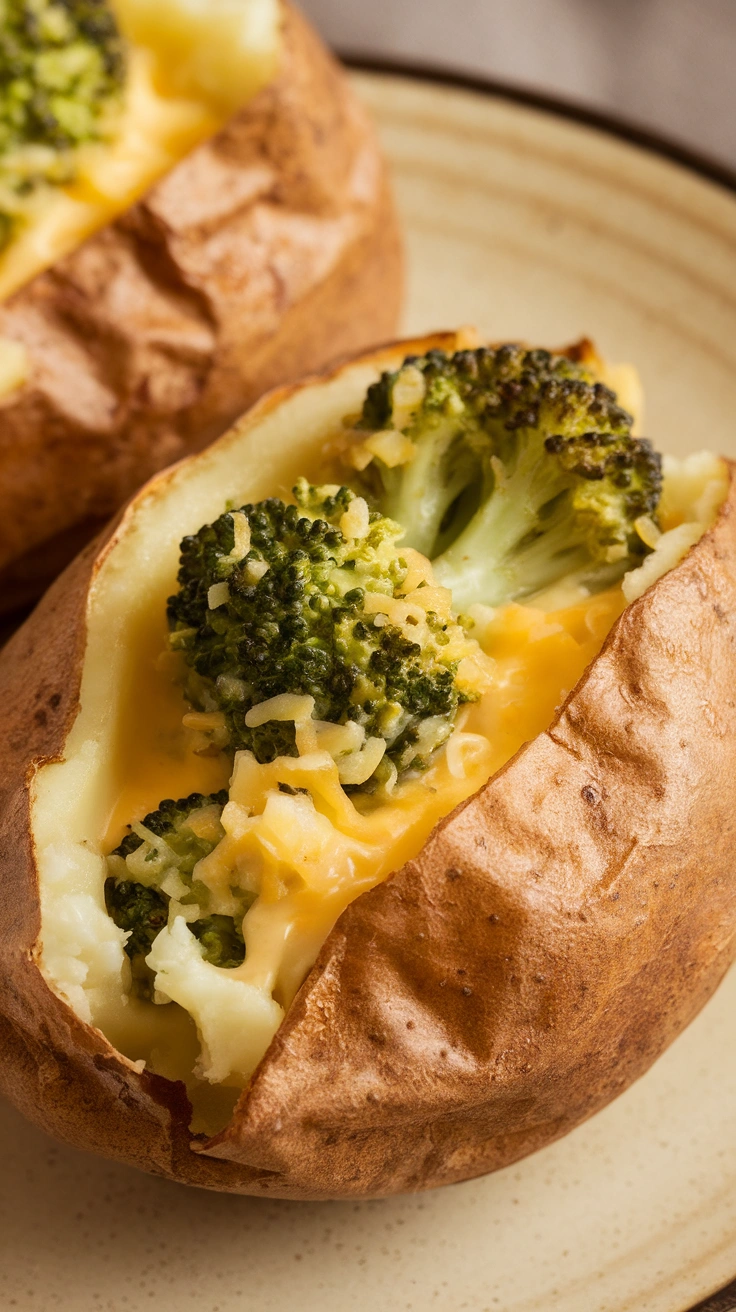 Broccoli and Cheese Stuffed Baked Potatoes