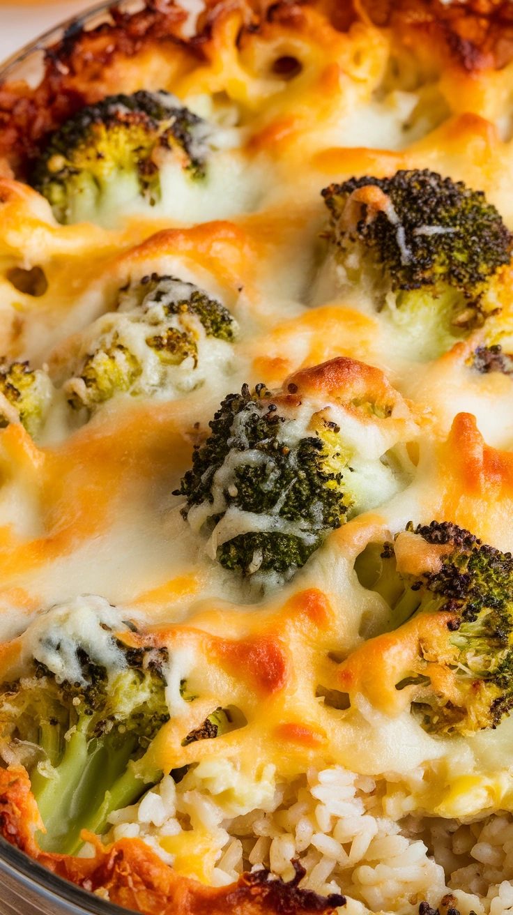 Cheesy Broccoli and Rice Bake