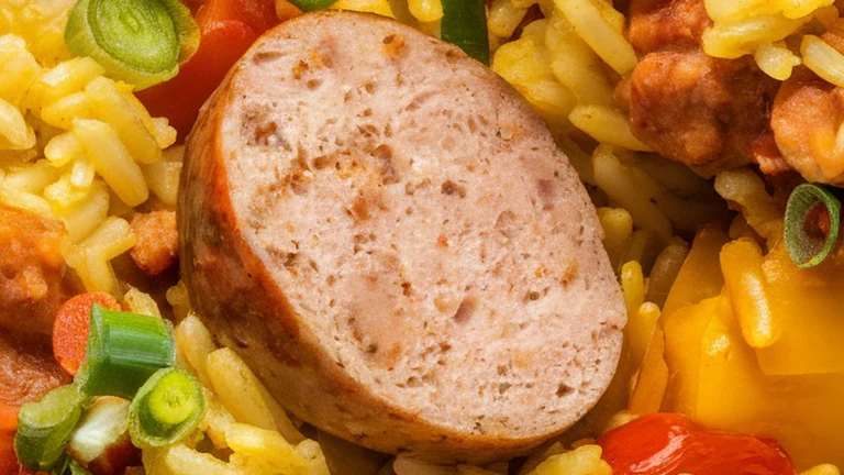Chicken and Turkey Sausage Jambalaya - Featured