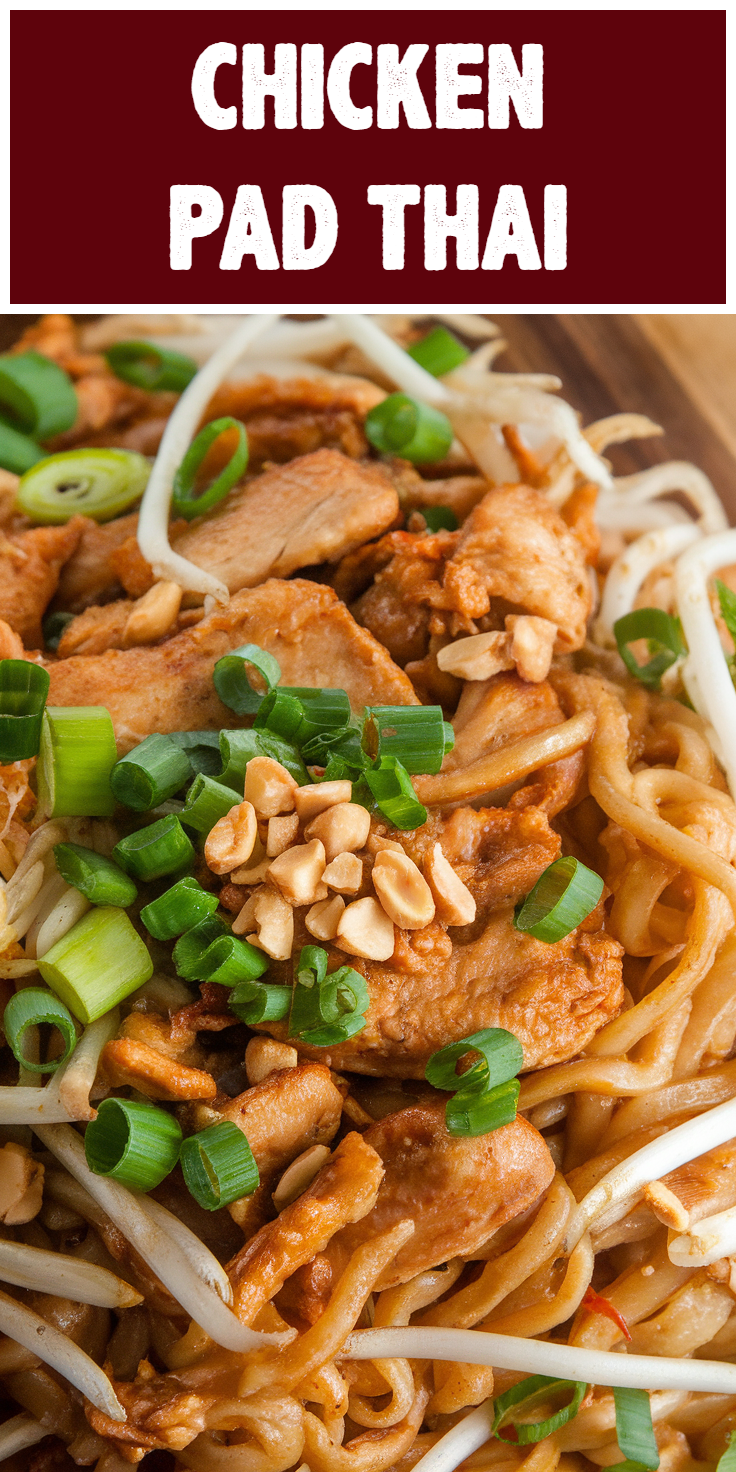 Pinterest Pin for Chicken Pad Thai