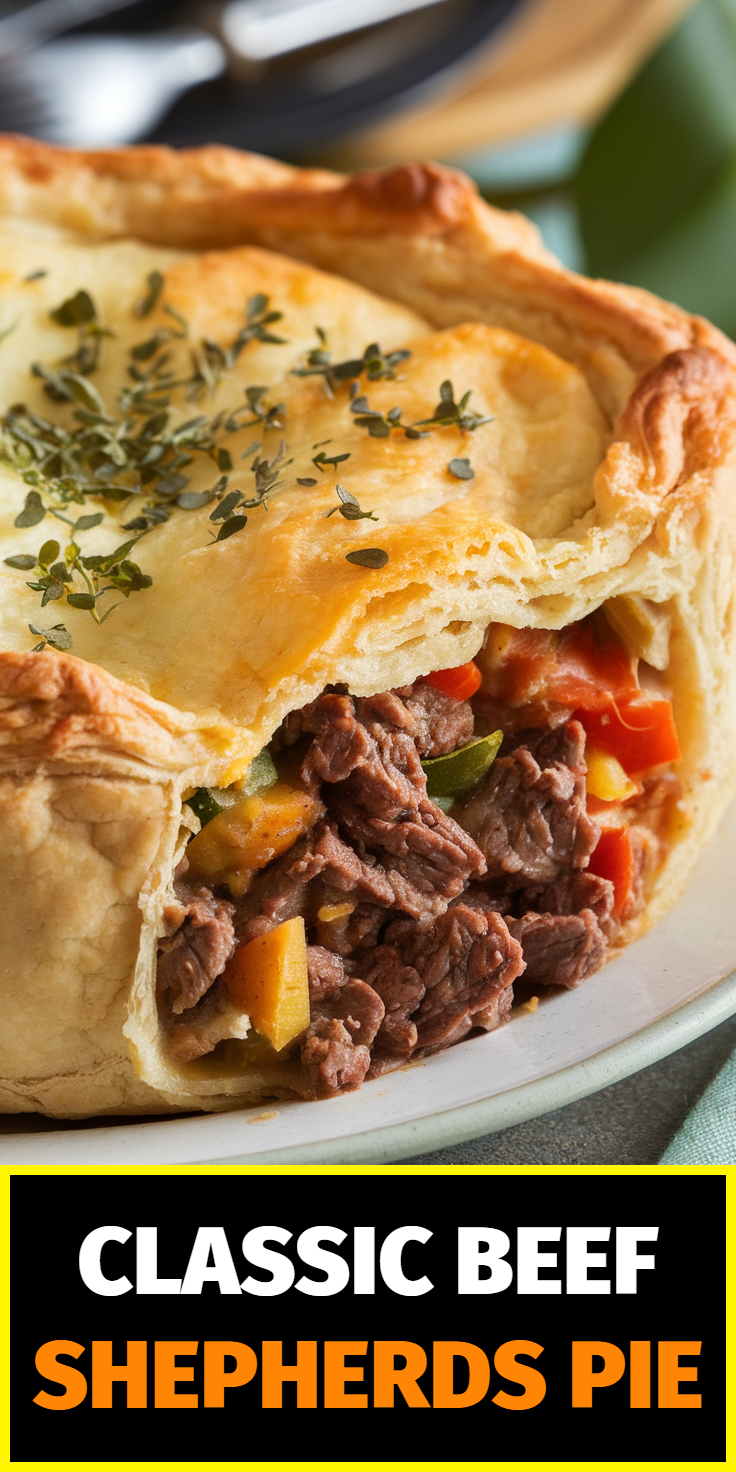 Pinterest Pin for Classic Beef Shepherd's Pie