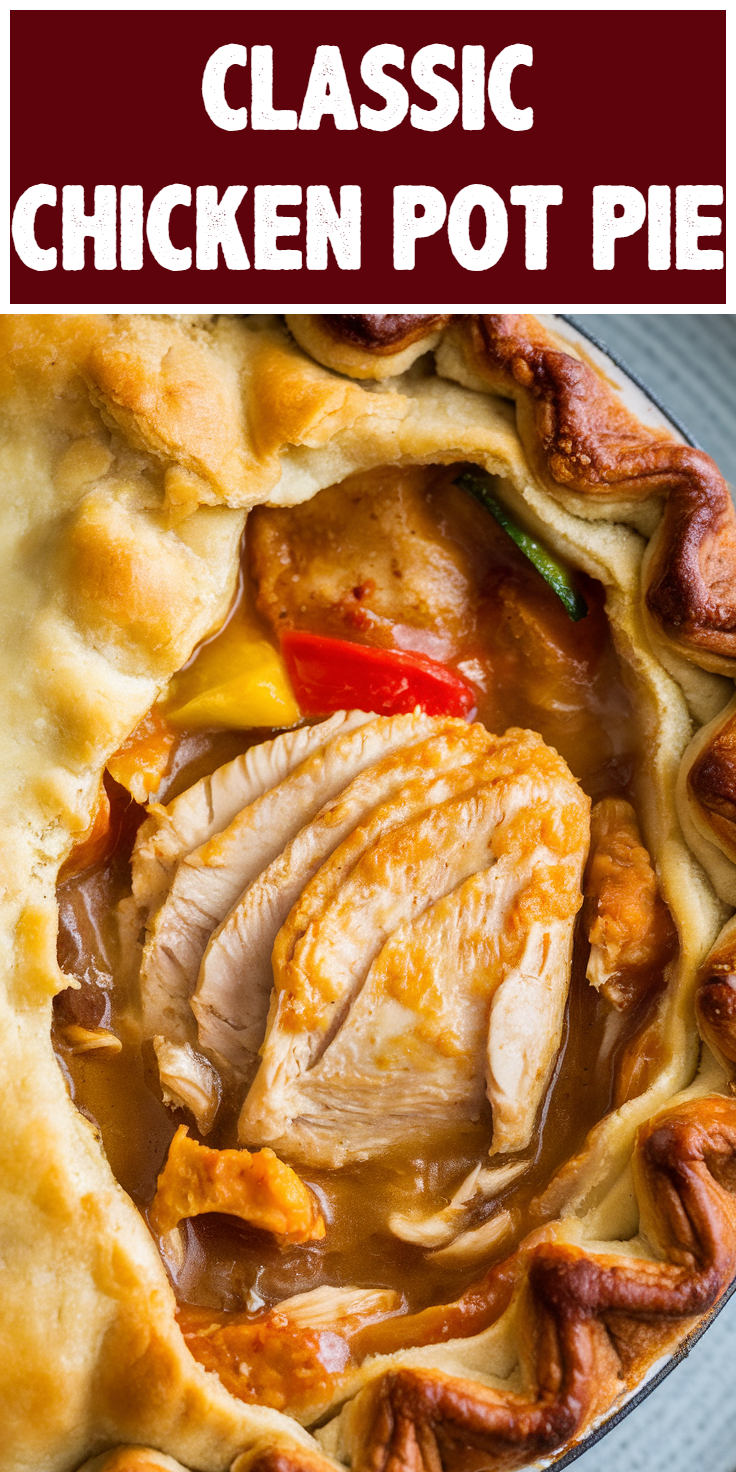 Pinterest Pin for Classic Chicken Pot Pie