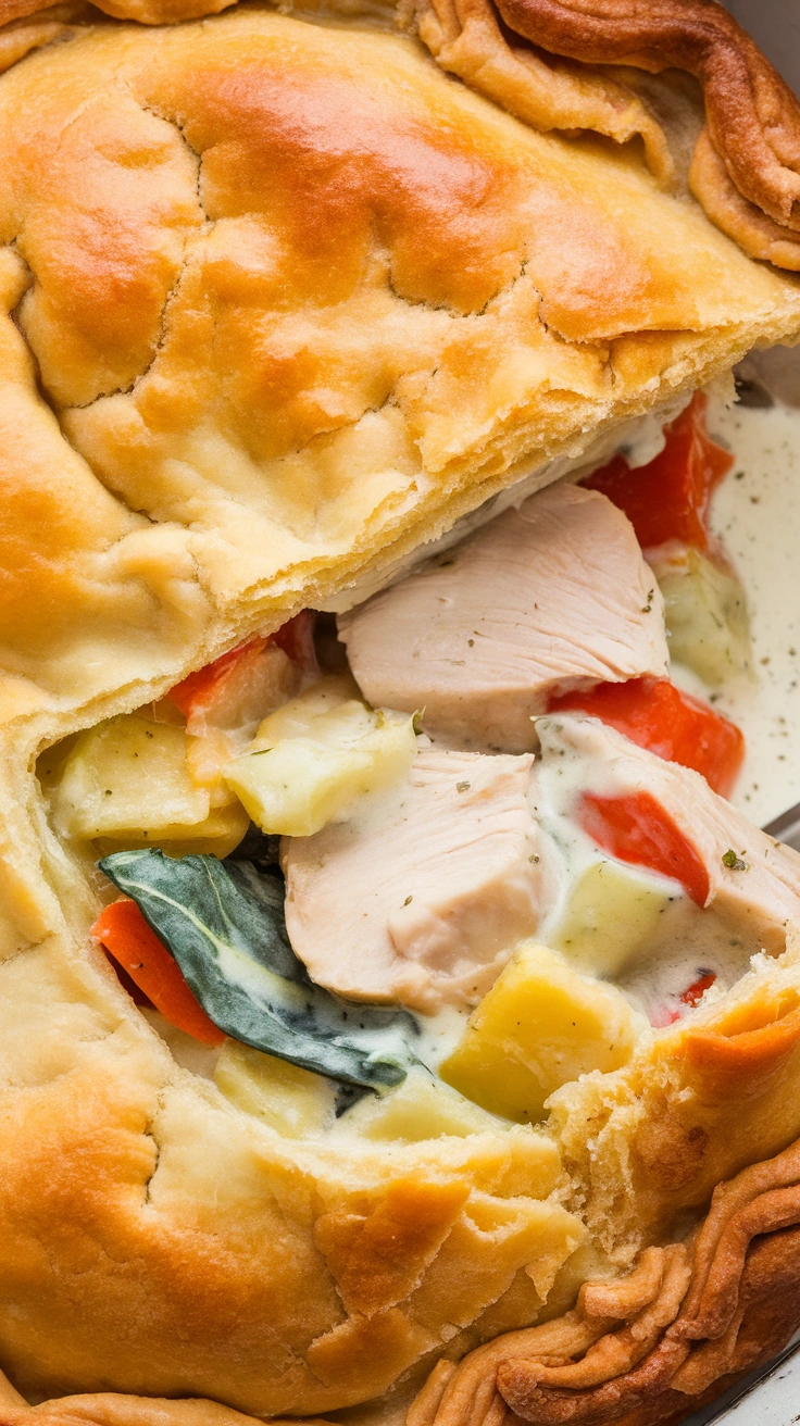 Classic Chicken Pot Pie with Flaky Crust