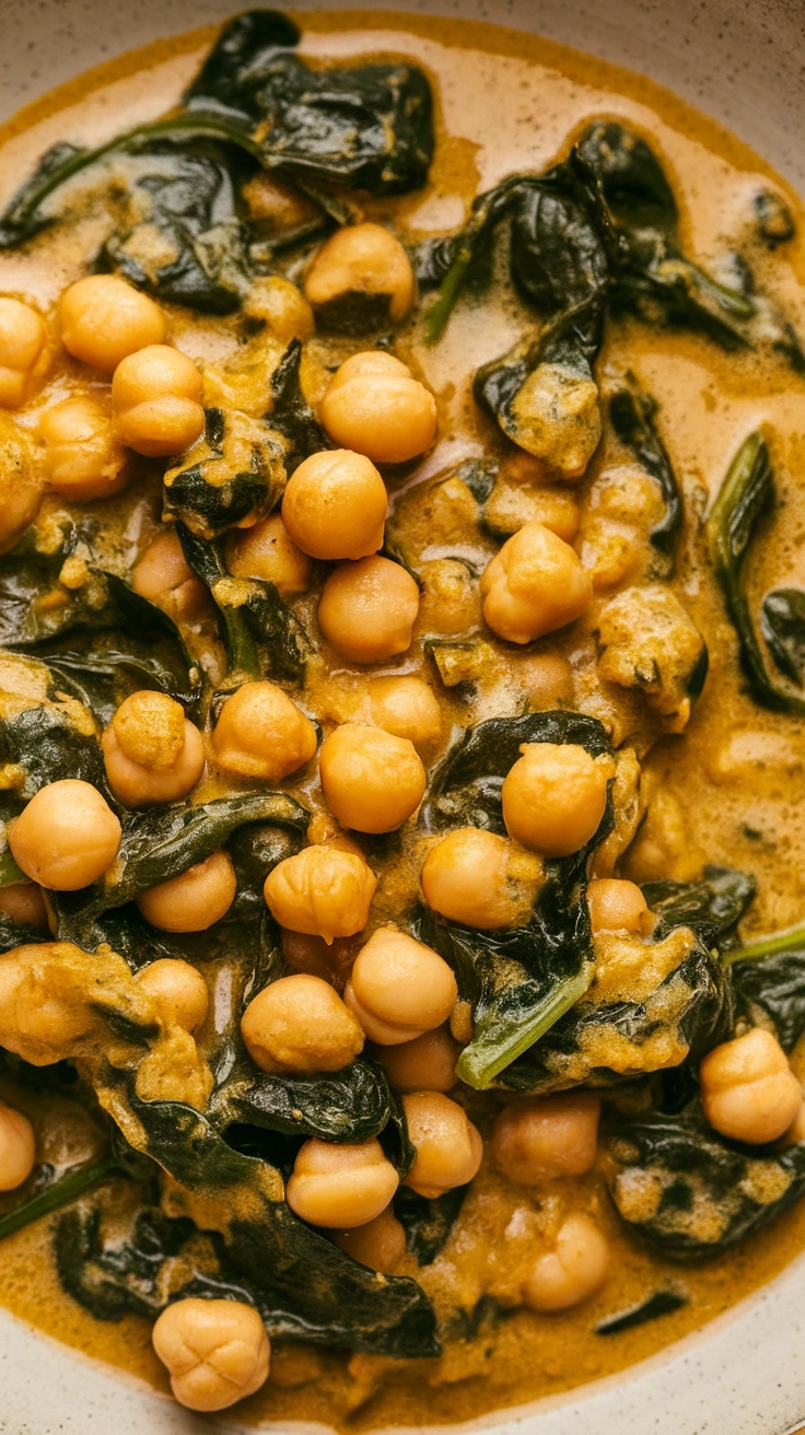 Coconut Chickpea and Spinach Curry