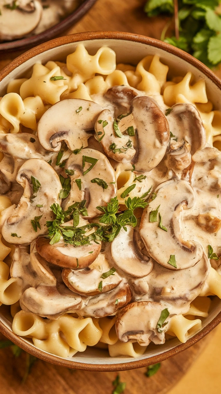 Creamy Cashew Mushroom Pasta