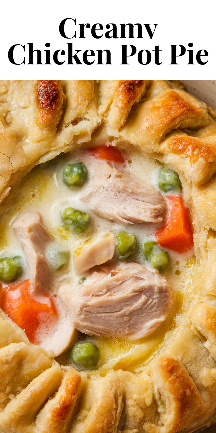 Pinterest Pin for Creamy Chicken Pot Pie