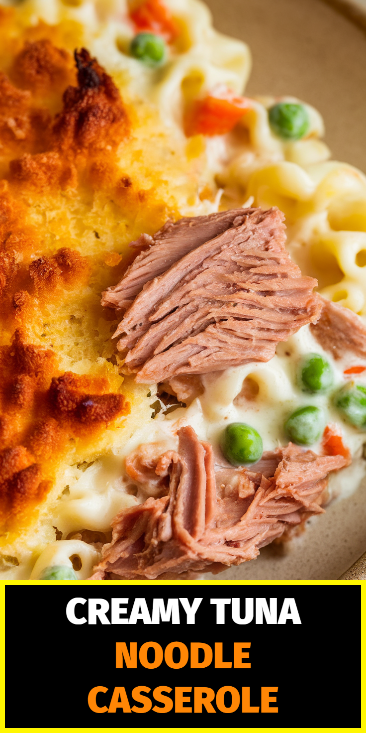 Pinterest Pin for Creamy Tuna Noodle Casserole