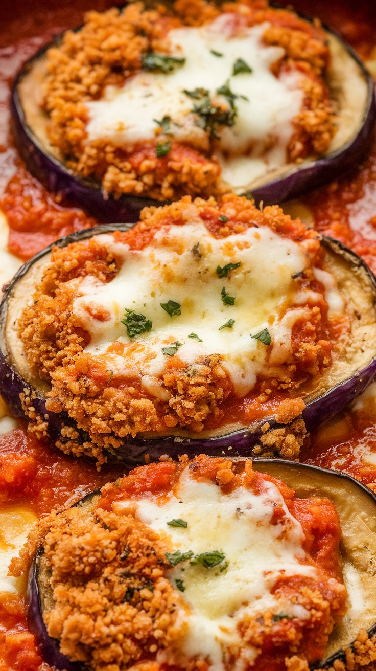 Crispy Breaded Eggplant Parmesan