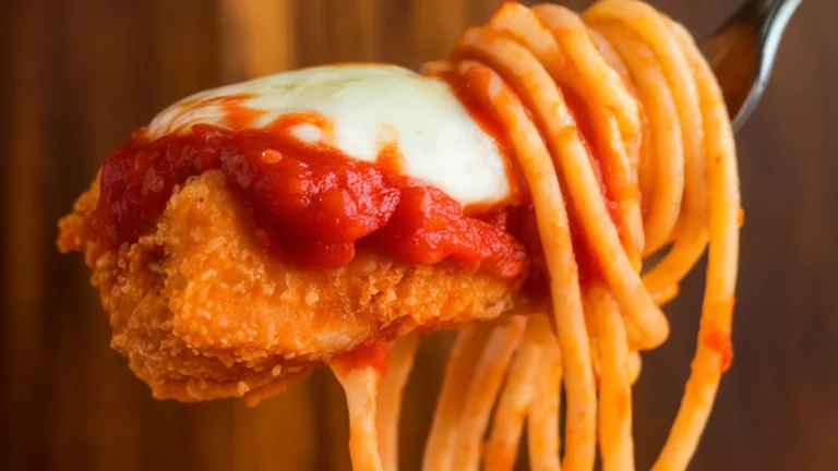 Crispy Chicken Parmesan with Spaghetti - Featured