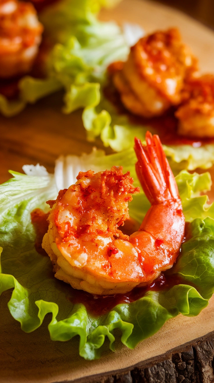 Firecracker Shrimp Lettuce Wraps
