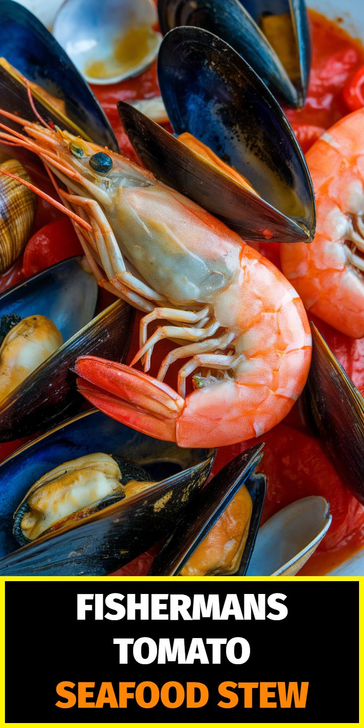 Pinterest Pin for Fisherman's Tomato Seafood Stew