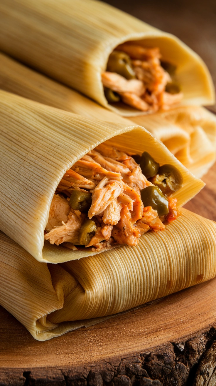 Green Chile Chicken Tamales