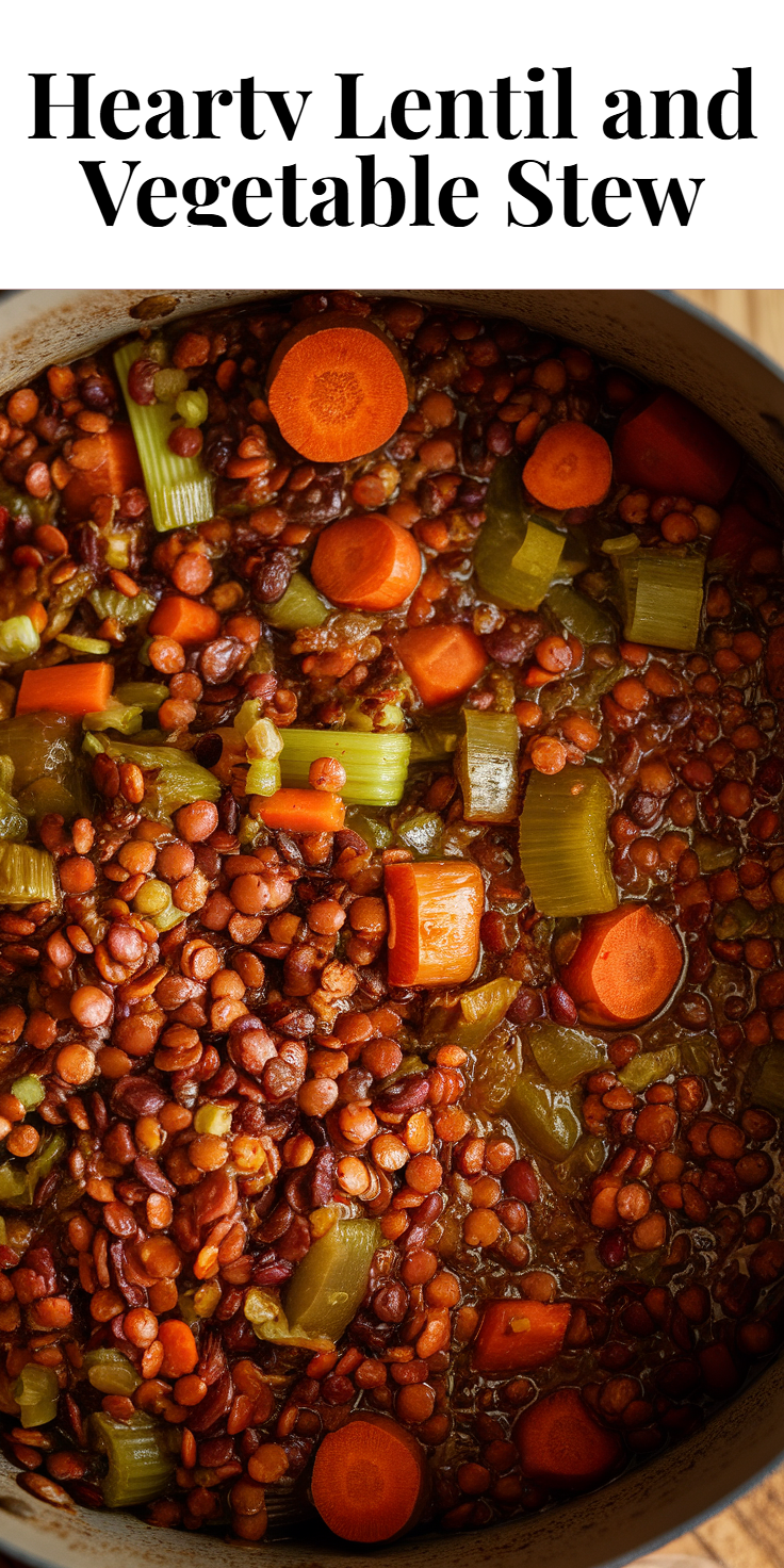 Pinterest Pin for Hearty Lentil and Vegetable Stew