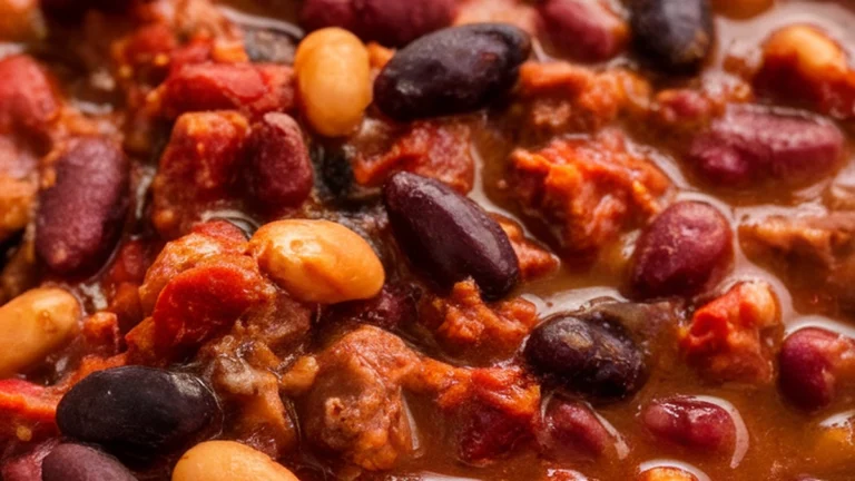 Hearty Slow Cooker Three-Bean Chili - Featured