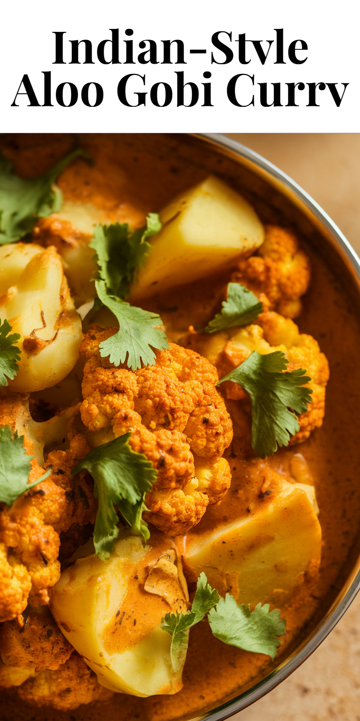 Pinterest Pin for Indian-Style Aloo Gobi Curry