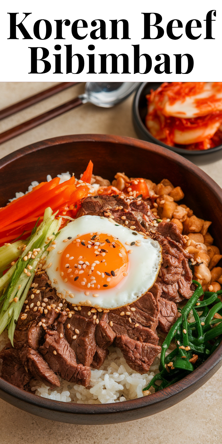 Pinterest Pin for Korean Beef Bibimbap