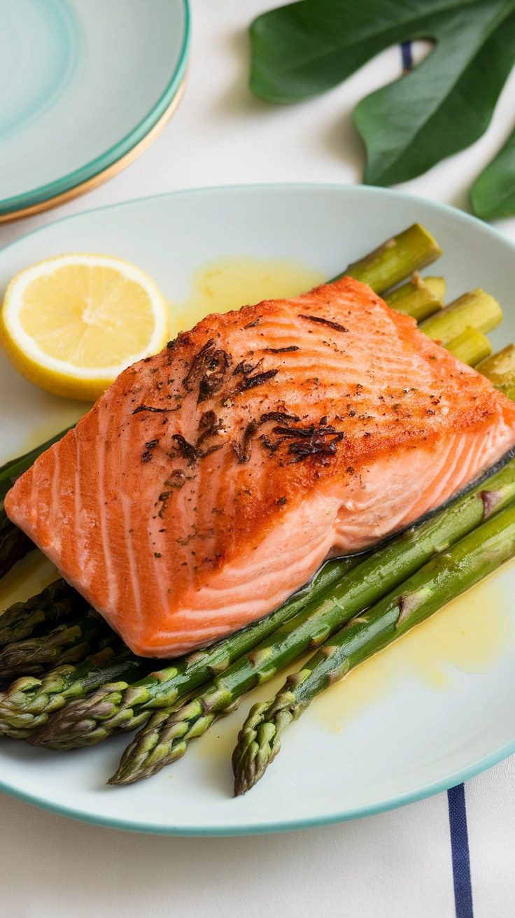 Lemon Butter Baked Salmon and Asparagus