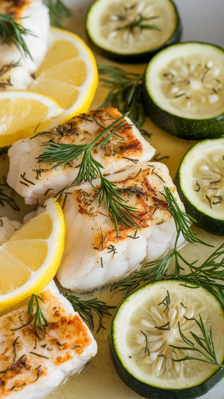 Lemon Dill Cod with Zucchini