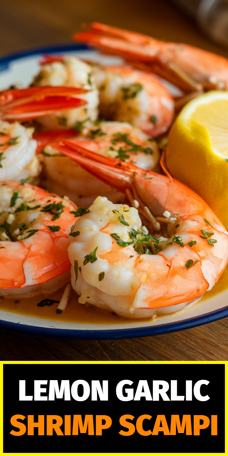 Pinterest Pin for Lemon Garlic Shrimp Scampi