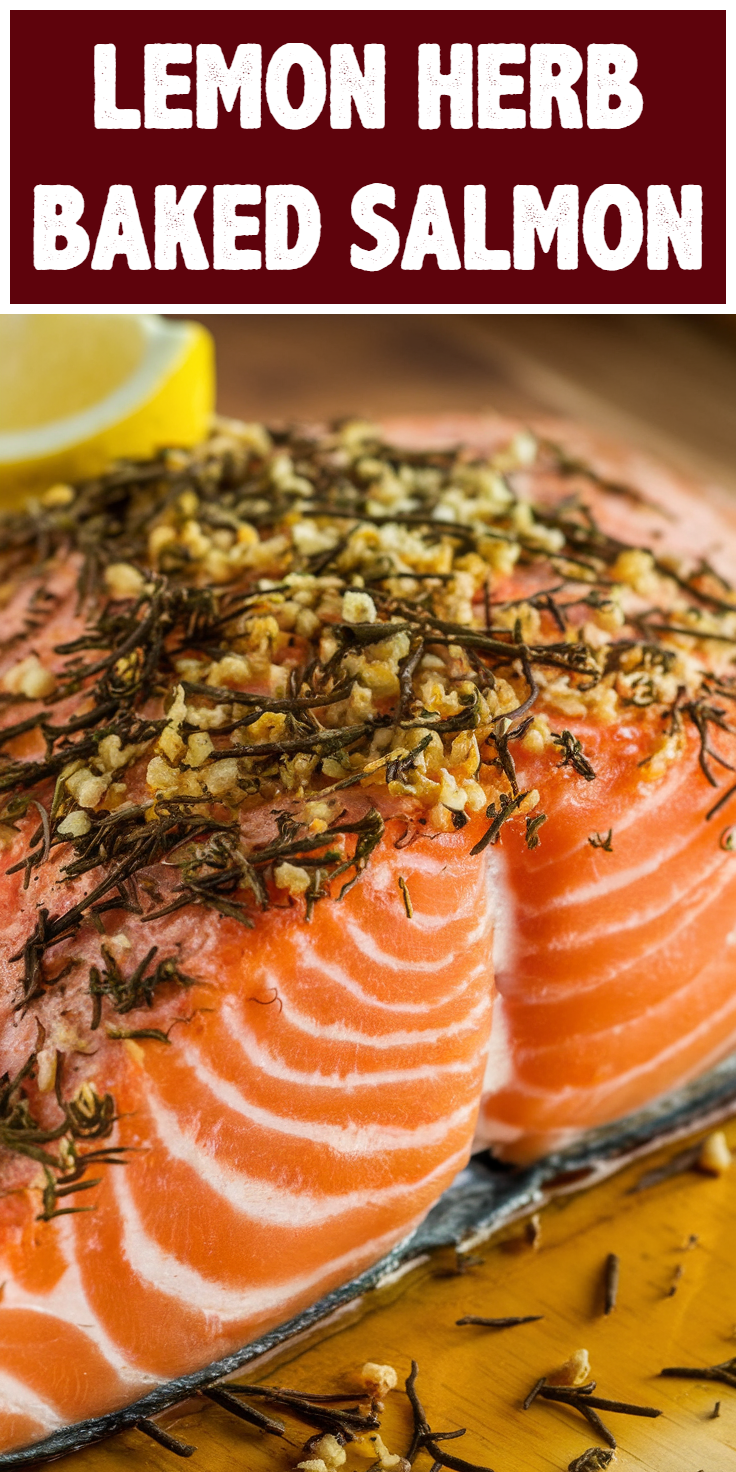 Pinterest Pin for Lemon Herb Baked Salmon