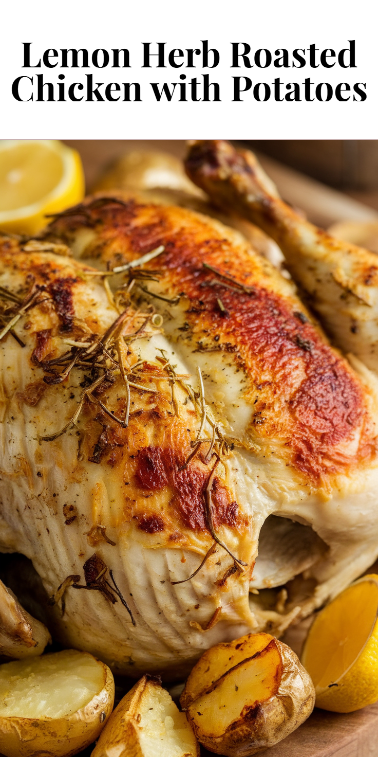 Pinterest Pin for Lemon Herb Roasted Chicken with Potatoes