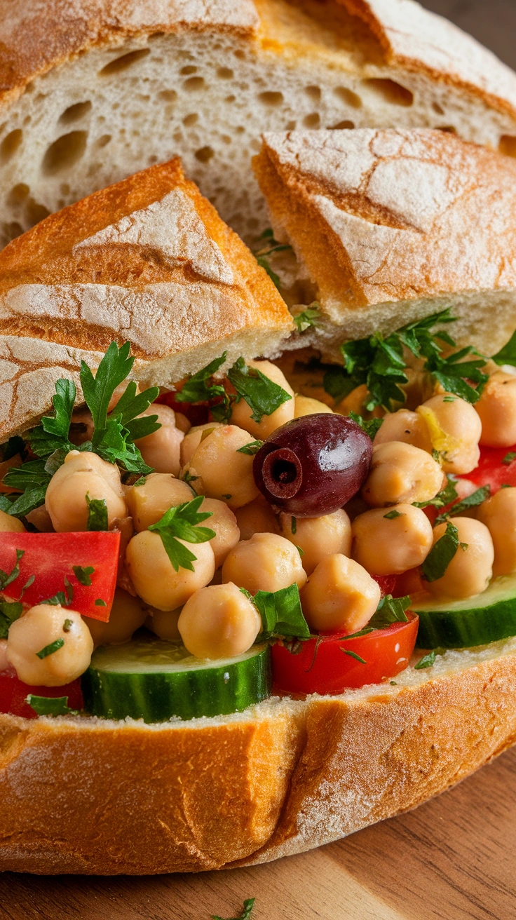 Mediterranean Chickpea Salad Sandwiches