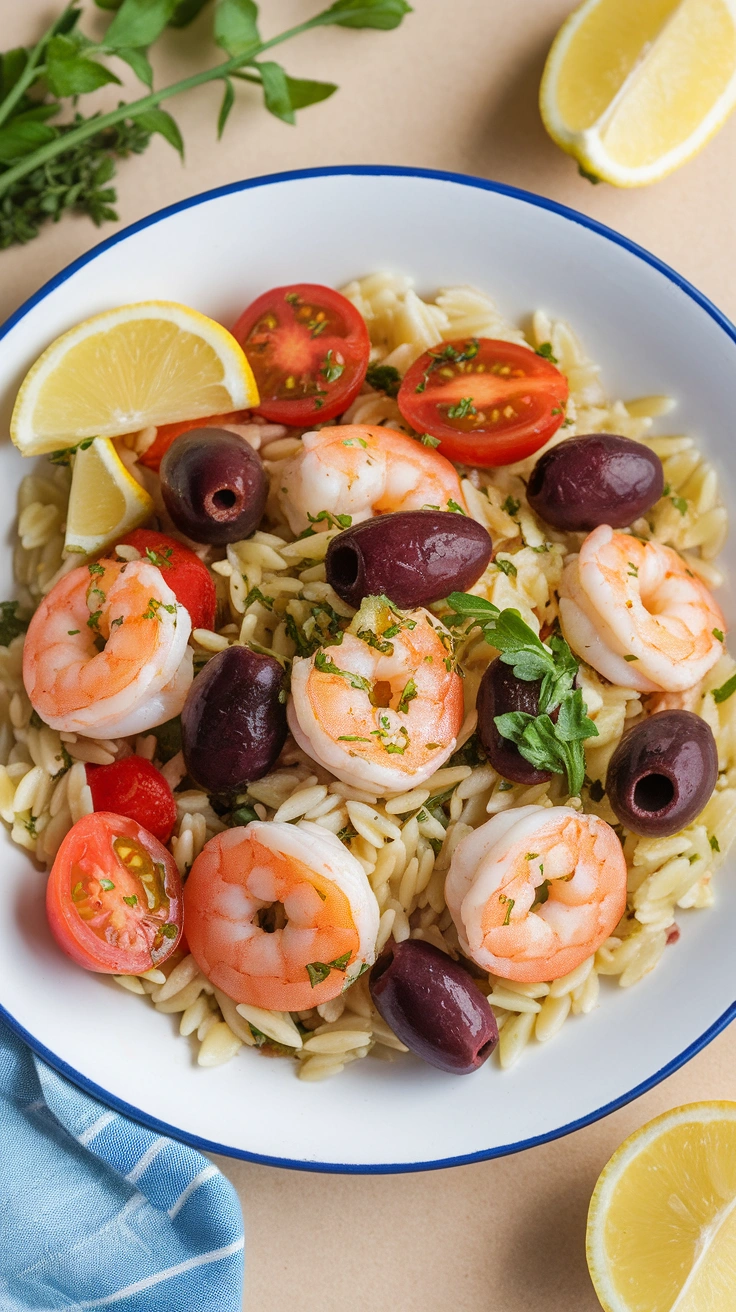 Mediterranean Shrimp and Orzo