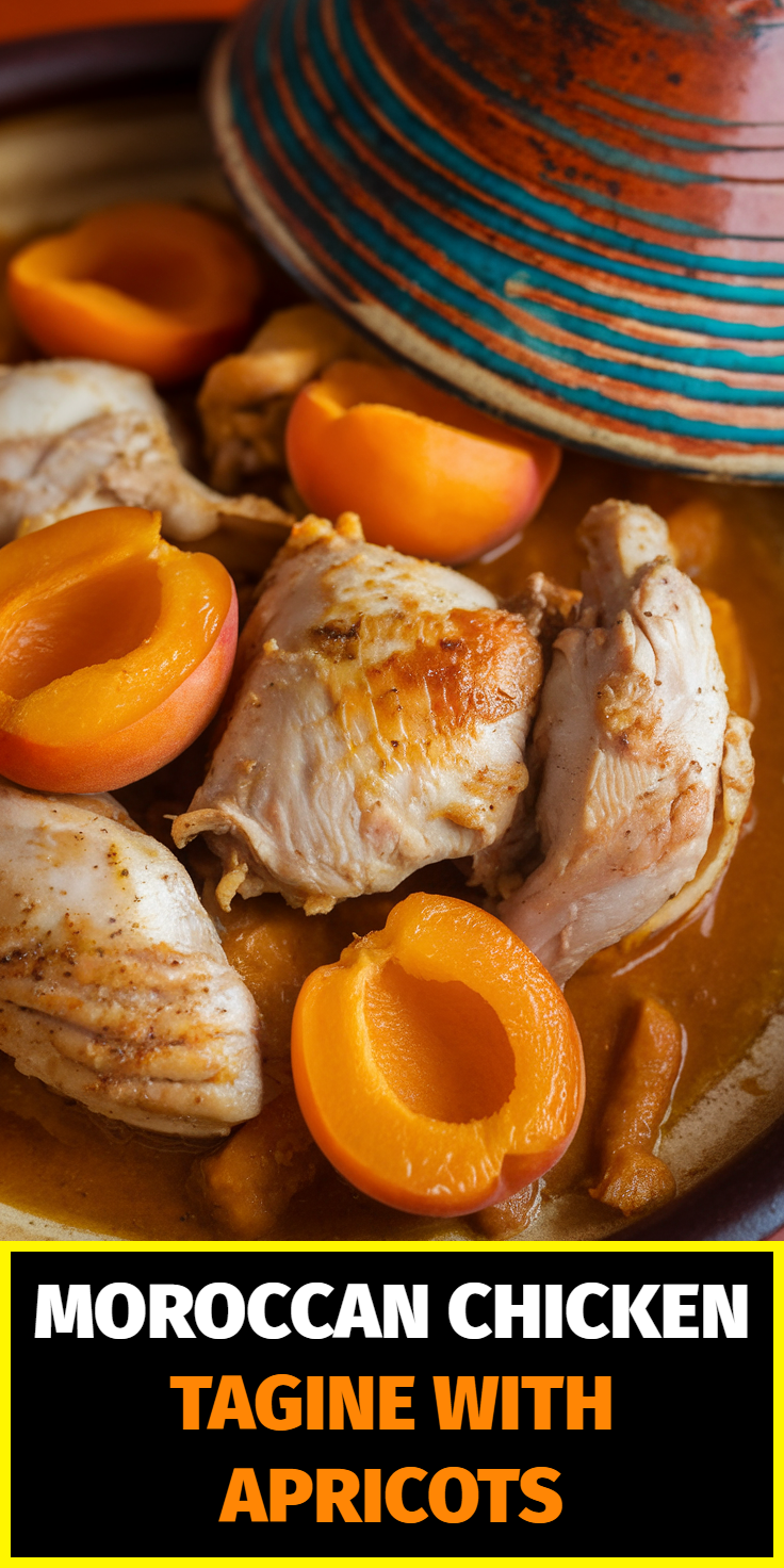 Pinterest Pin for Moroccan Chicken Tagine with Apricots