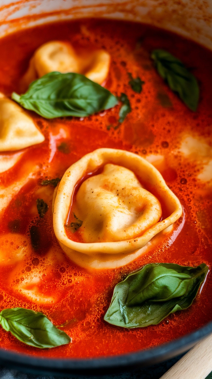 One-Pot Creamy Tomato Tortellini Soup