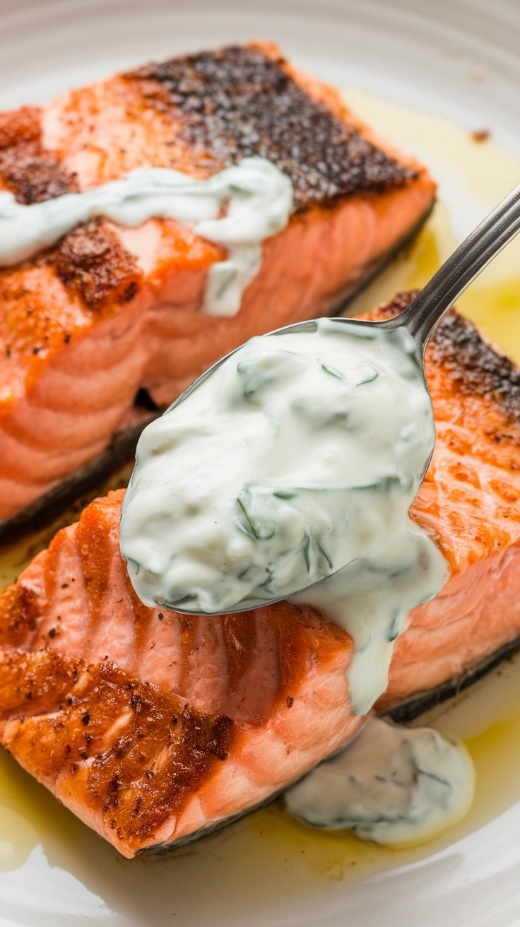 Pan-Seared Salmon with Tzatziki