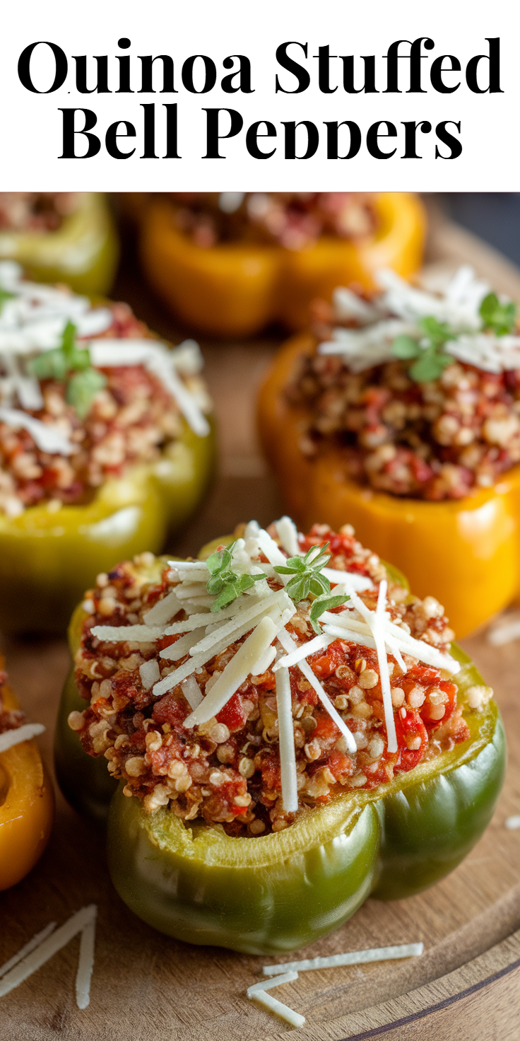 Pinterest Pin for Quinoa Stuffed Bell Peppers