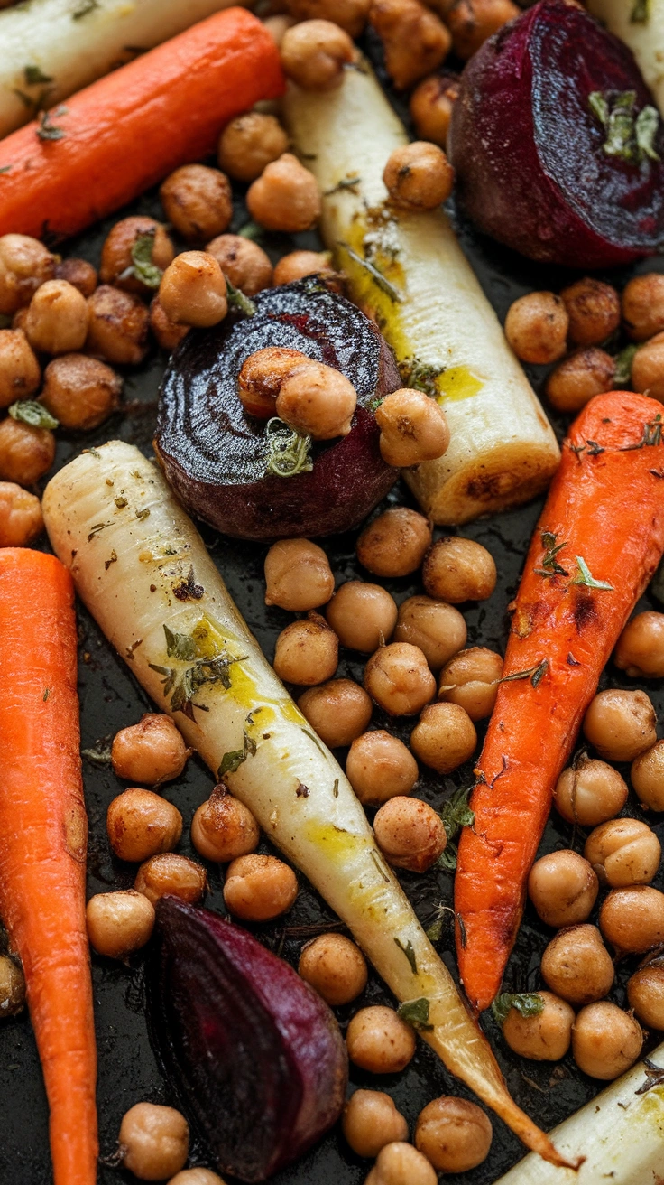 Roasted Root Vegetables with Chickpeas