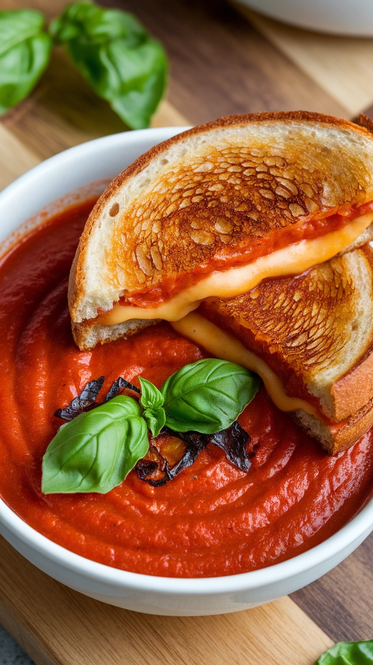 Roasted Tomato Soup with Grilled Cheese
