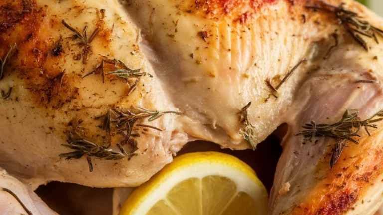 Slow Cooker Lemon Herb Whole Chicken - Featured